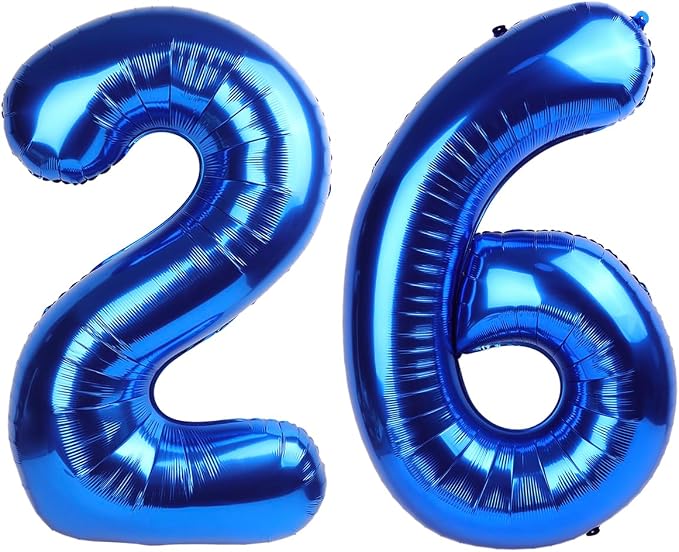 Giant Navy Blue 26 Balloon Number 40 Inch, 26 Number Balloons Birthday Supplies by Upgesy