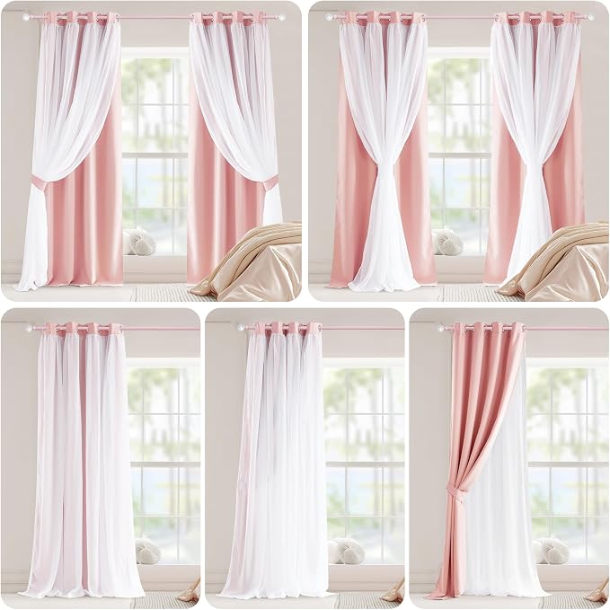 PONY DANCE Nursery Curtains Pink, 52 x 84 inches, Rose Blush, 2 Panels | - Image 7