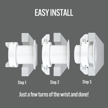 (2-Pack White) Cable, Wire & Cord Management - Self Locking Grommet with Cover for Walls, Ceilings, Desks, Used for All Surfaces 3/8” to 1” Thick, Made in USA