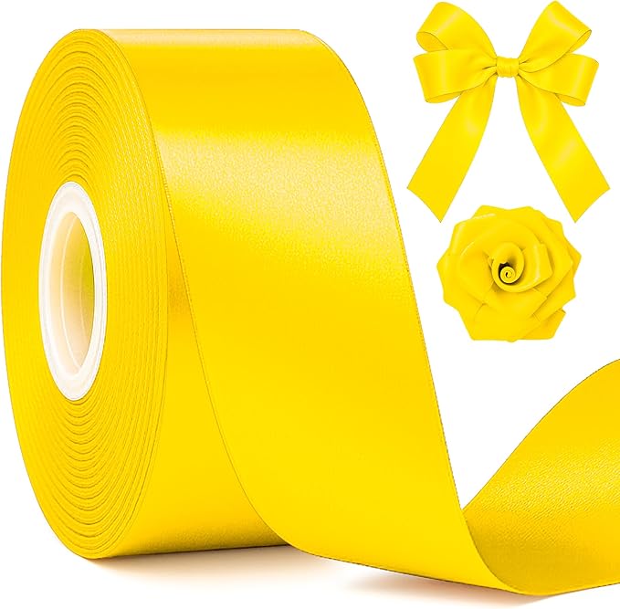 30Yards 1 1/2In Yellow Ribbon for Gift Wrapping Birthday Christmas Party | by Fullive