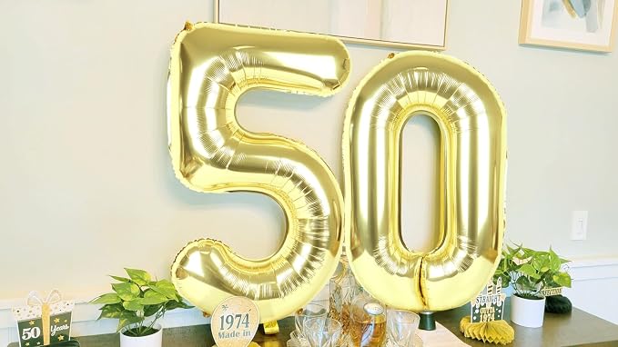 1 Balloon Number 40 Inch Light Gold Balloons - Image 4