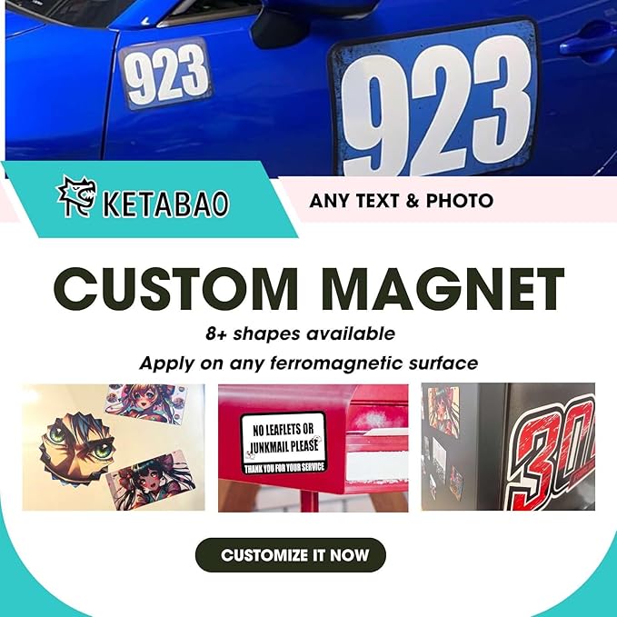 KETABAO – 5" Personalized Circle Magnetic Photo Picture Magnet - Custom Refrigerator and Car Magnets for Decorations and Gifts