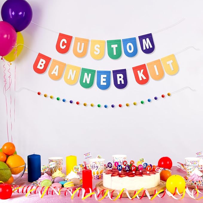 Hahafelt 125 Pcs Make Your Own Banner Kit Personalized Handmade Name Scallop - Image 6