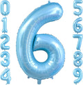 Pastel Blue 6 Balloon Number, Light Blue 6 Balloons by BBPOOL