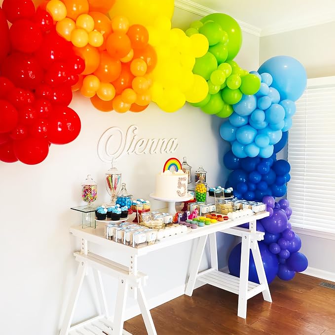 Voircoloria 134pcs Rainbow Balloons Garland Arch Kit, 18 12 10 5 Inch | - Image 6