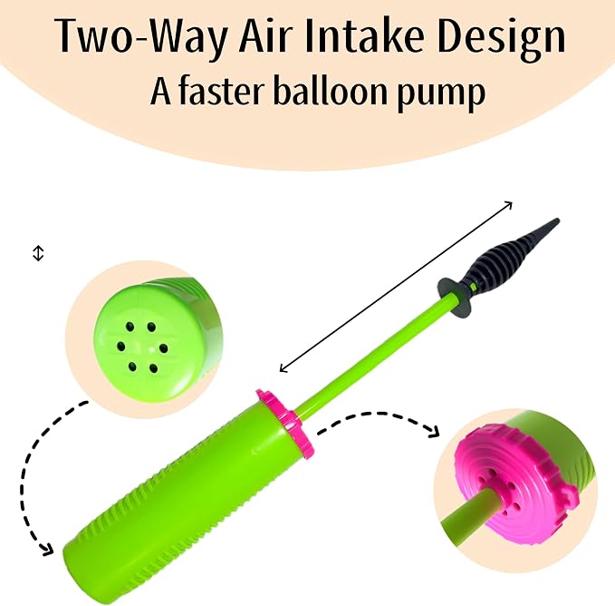 12.2-inch Dual Action Balloon Pump, Manual Handheld Balloon Inflator - Image 3