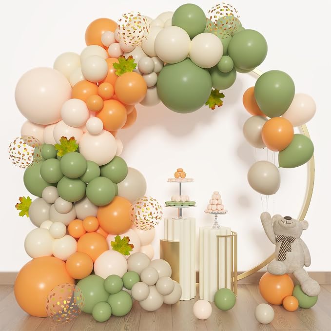 Amandir 153pcs Green Orange Balloon Garland Arch Kit Different Sizes | 18 12 10 - Image 4