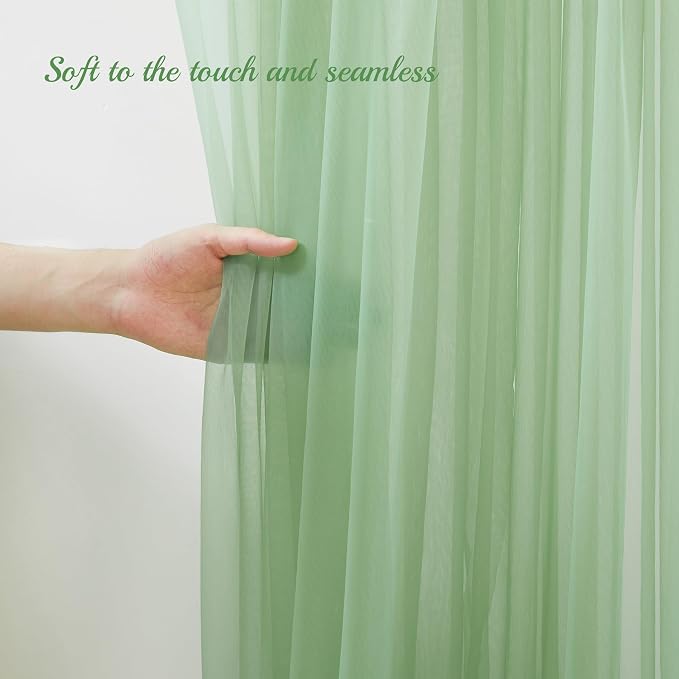 10x10ft Olive Green Tulle Backdrop Curtain - Image 6