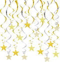 BEISHIDA Gold Glitter Stars Hanging Swirls Pre-Strung Hanging Ornament by Beishida