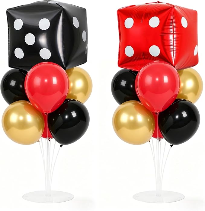 Casino Party Balloons Stand Kit 2 Sets Table Balloon Centerpieces by Unknown
