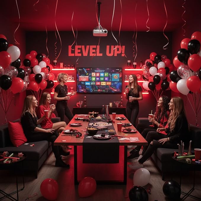 LovesTown Red Black and White Balloons - Image 2