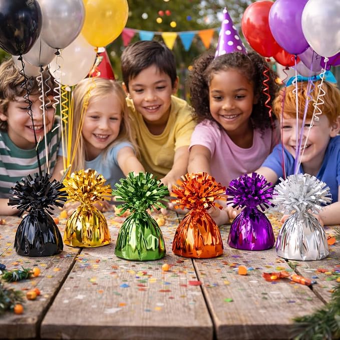 Metallic Plastic Wrapped Balloon Weights Party Decorations 12 Pcs - Image 7