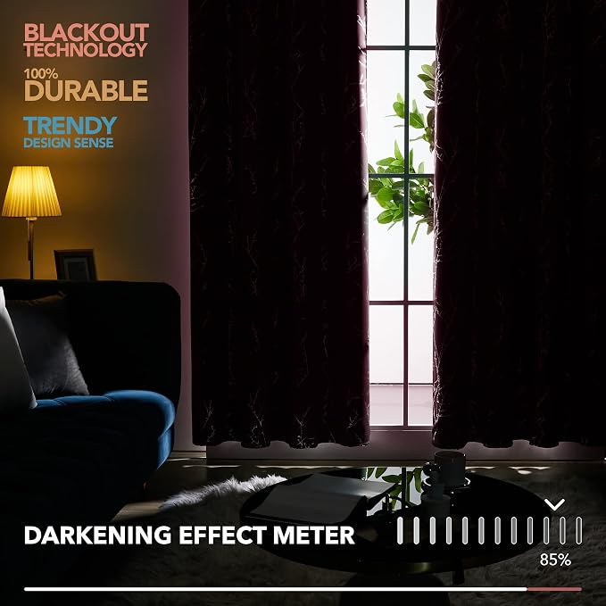 Deconovo Living Room Curtains 63 Inches Long, Thermal Insulated, Room Darkening - Image 5