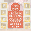 Sratte Balloon Box with Letters and Numbers Clear Blocks Boxes with LED Lights by Sratte