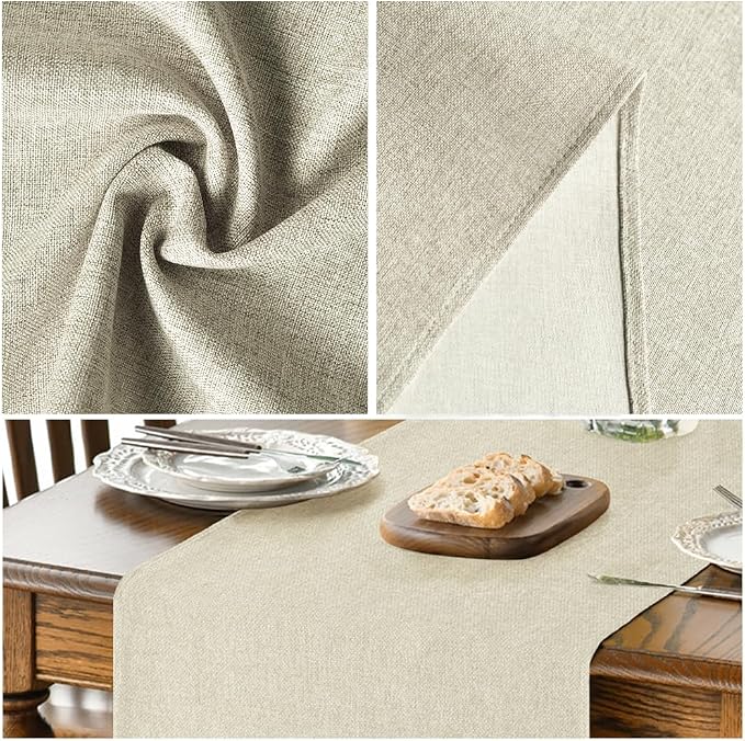 Artoid Mode Beige Table Runner, Seasonal Summer Fall Washable Kitchen Dining - Image 4