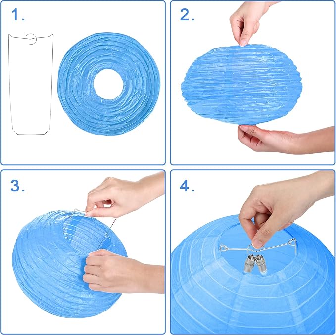 LIHAO 20PCS Colorful Paper Lanterns - Image 6