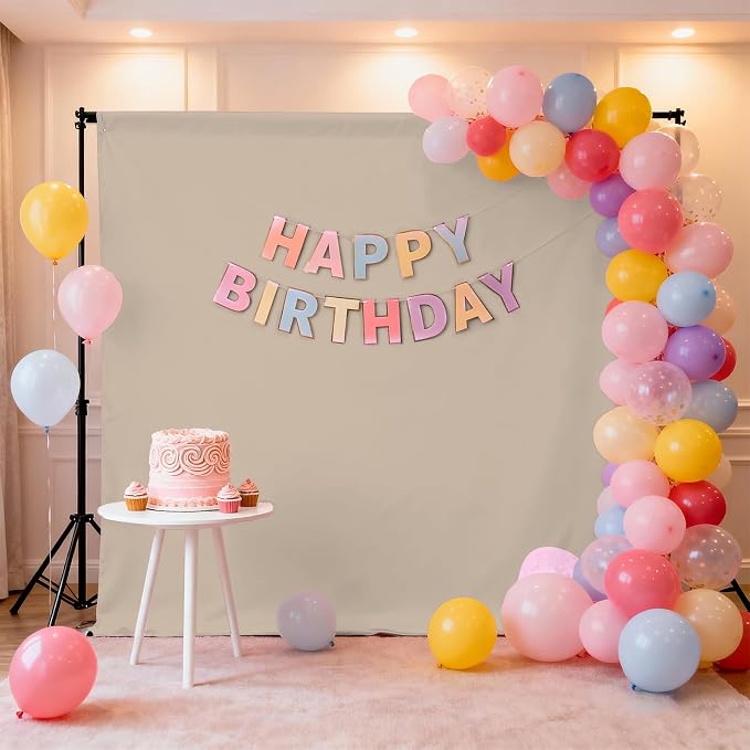 Beige Photography Backdrop for Photoshoot, Fabric 6x9ft | Polyester Studio - Image 3