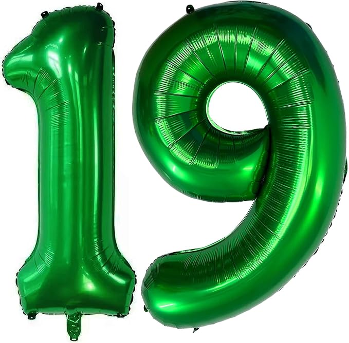 Number 19 Dark green Balloons 40 Inch Giant Dark green Number 19 Balloons by LHOAVWE