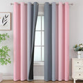 Pink and Grey Ombre Blackout Curtains 102 Inches Long by ESTELARTEXTILER