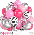 Cowgirl Balloons, 12 Inch Cow Print Hot Pink Light Pink and Silver Balloons by FunHot