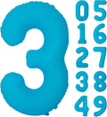 40IN Blue Birthday Number 3 Balloon Fluorescent Blue Balloon Foil Balloon | by YOIOZAIZAI