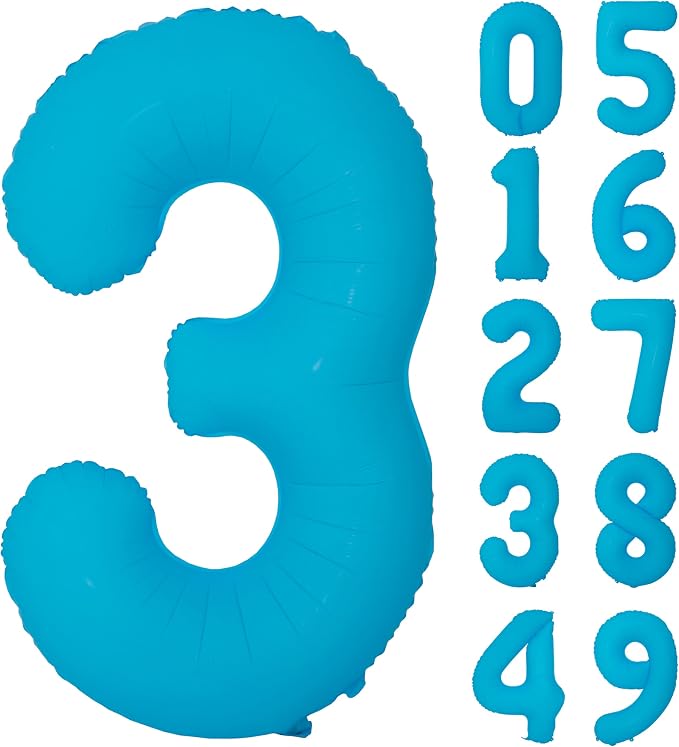 40 in Blue Number Balloon 3 Blue Fluorescent Birthday balloon Number 3 | Helium by Exquisitehighqualitypartydecorationstomeetyoureveryneed%EF%BC%81