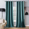MIULEE Velvet Curtains Teal 52 x 72 Inch Length Set of 2 | Grommet Drapes by MIULEE