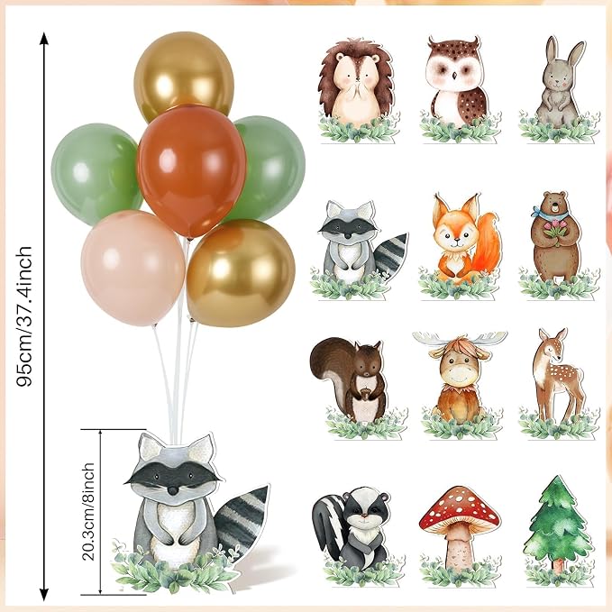 12 Sets Woodland Baby Shower Balloon Stand Kit - Image 4