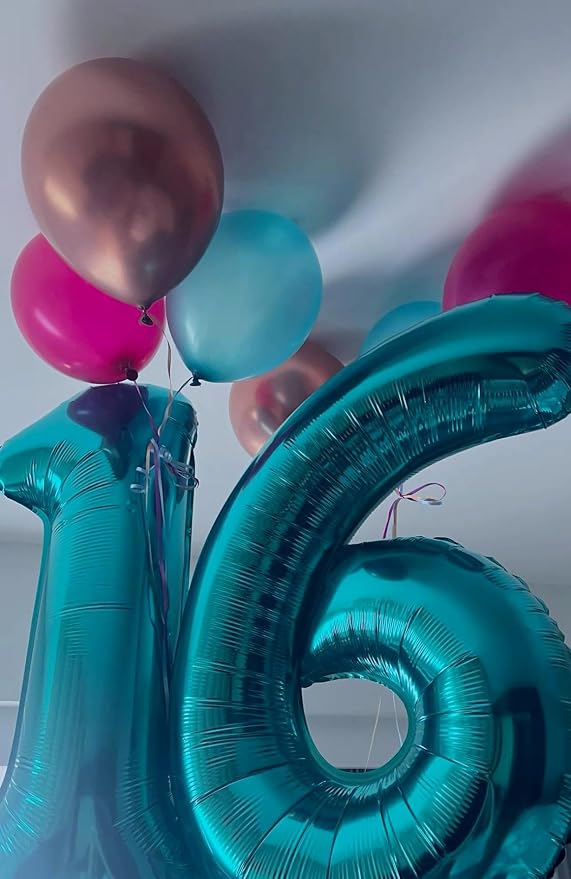 Blue Number 4 Balloon 40 inch, Balloon numbers party supplies, deco photo shoot - Image 5