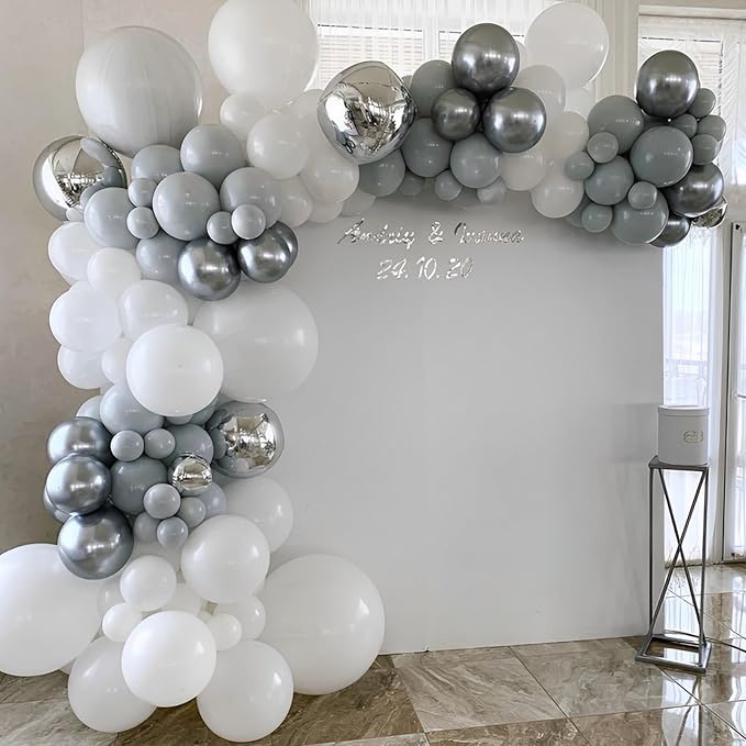 Voircoloria 110pcs Gray Latex Party Balloons, 12inch | - Image 4