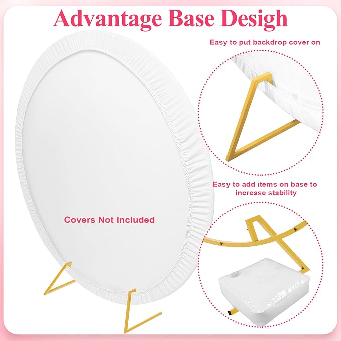 Round Backdrop Stand 6.6FT Gold Metal Circle Balloon Arch Frame | Metal Circle - Image 3