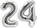 AULE 40 Inch Silver 24 Balloon Number Foil 0-9 Birthday Big Numbers | Birthday by AULE