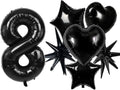 TONIFUL 8th Birthday Balloons Kit 40 Inch Black Large Number 8 Foil Balloon | by TONIFUL