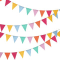 Hestya 24 Pieces 15.7 Feet Colorful Pennant Flag Banner Imitated Burlap Bunting by Hestya