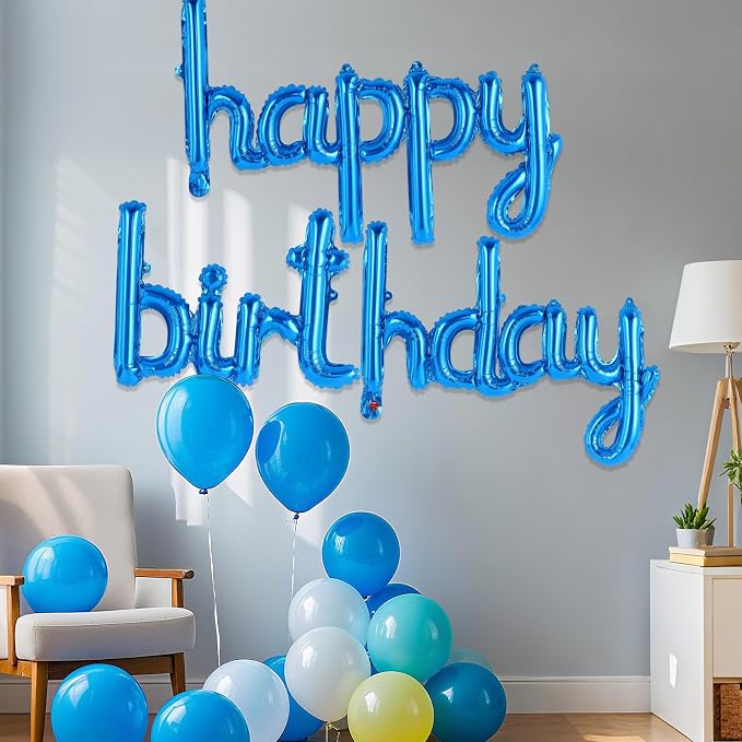 Happy Birthday Balloons Banner Foil Letters Balloons Connected, Personalized - Image 4
