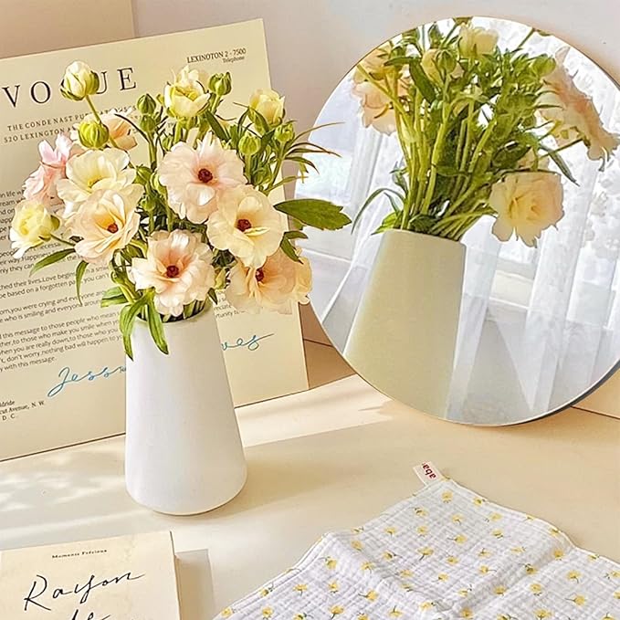 9PCS Small Round Mirror Centerpieces for Tables Decorations, 6" Acrylic Circle Mirror Tiles Mirror Tray Candle Plate Centerpiece for Wedding Christmas Table Centerpieces Decorations Wall Decor