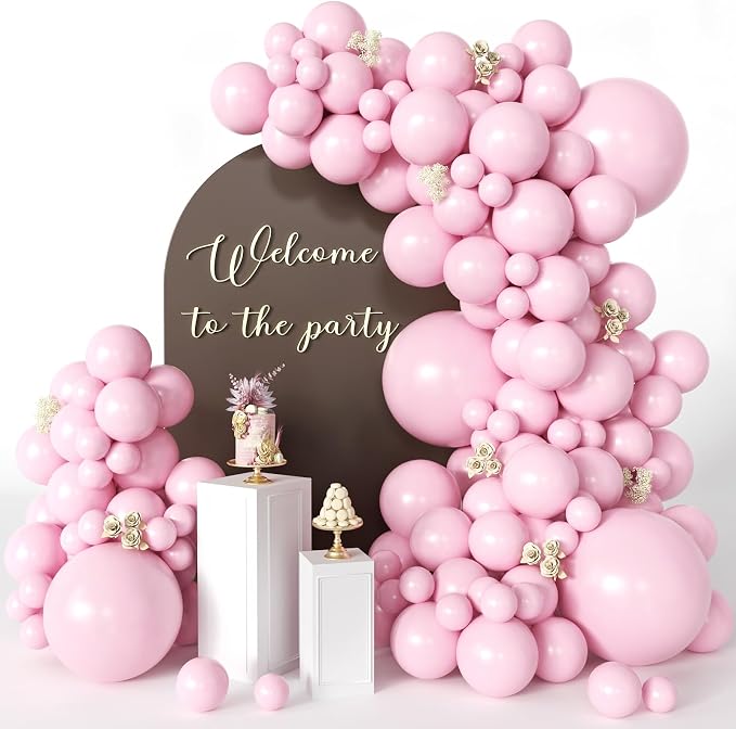 Pink Balloons 125 Pcs Different Sizes of 18 12 10 5 Inch Pastel Baby Soft Pink by Searchbyoccasioncolorsize