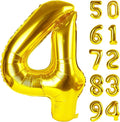 Gold 4 Balloon - Number Balloon 40 Inch, 4th Gold Birthday Decorations | Giant by IWERP