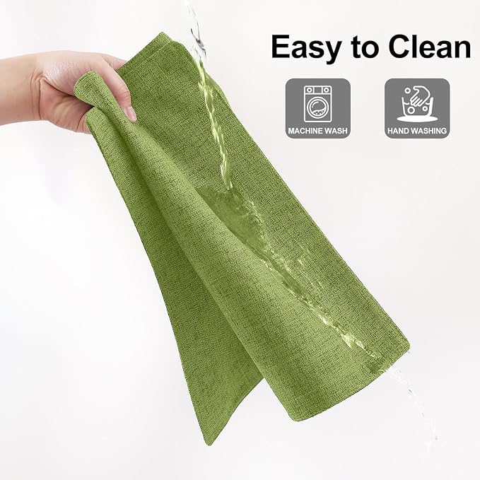 Homaxy Cloths Placemats for Dining Table Set of 6, Grass Green | Heat Resistant - Image 7
