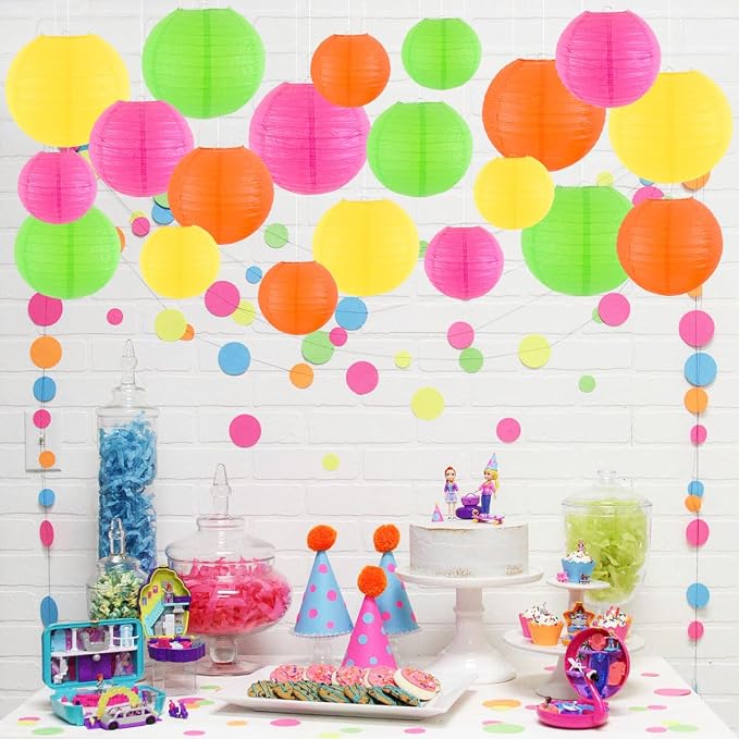 Paper Lanterns Party Decorations, Hanging Round Chinese Lanterns - Image 3