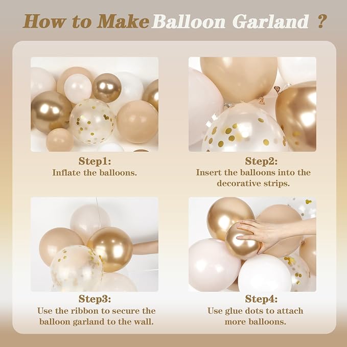 147pcs Neutral Balloon Garland Arch Kit, Different Sizes - Image 3