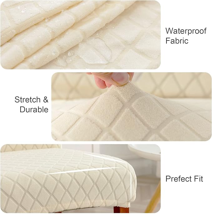 Waterproof Dining Room Chair Covers Set of 6 Slipcovers - Image 3