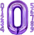 Purple Number 0 Balloons, 40 Inch Giant Number Balloons Foil Mylar Helium by Lovoir