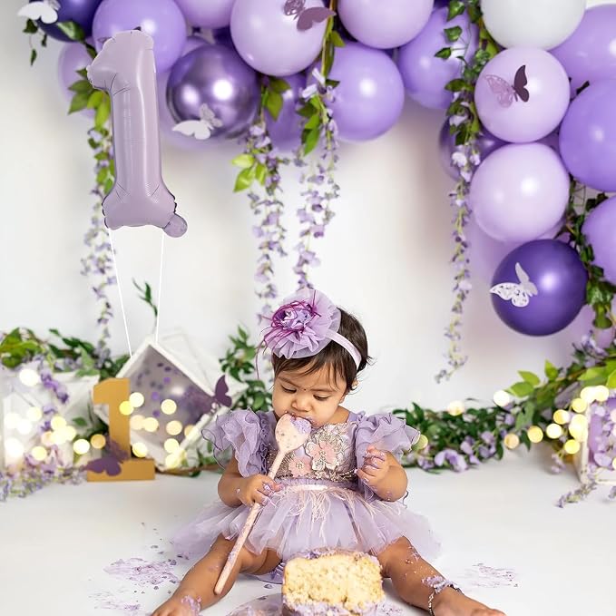 TONIFUL 16 Inch 10 Pcs Light Purple 0-9 Birthday Number Balloons | Small Custom - Image 3