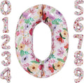 Flower Balloons 40 Inch Floral Number 0 Balloon by cocodino
