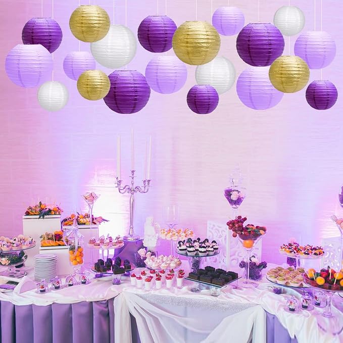 Paper Lanterns Party Decorations, Hanging Round Chinese Lanterns - Image 6