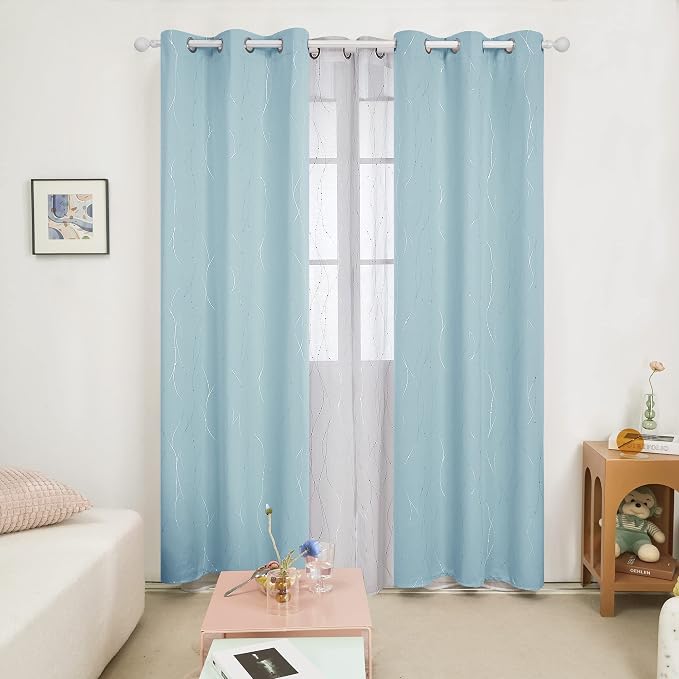 Deconovo Living Room Curtains 95 Inches Long, Thermal Insulated, Room Darkening - Image 2