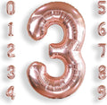 AULE 40 Inch Rose Gold 3 Balloon Number Foil 0-9 Birthday Big Numbers | by AULE