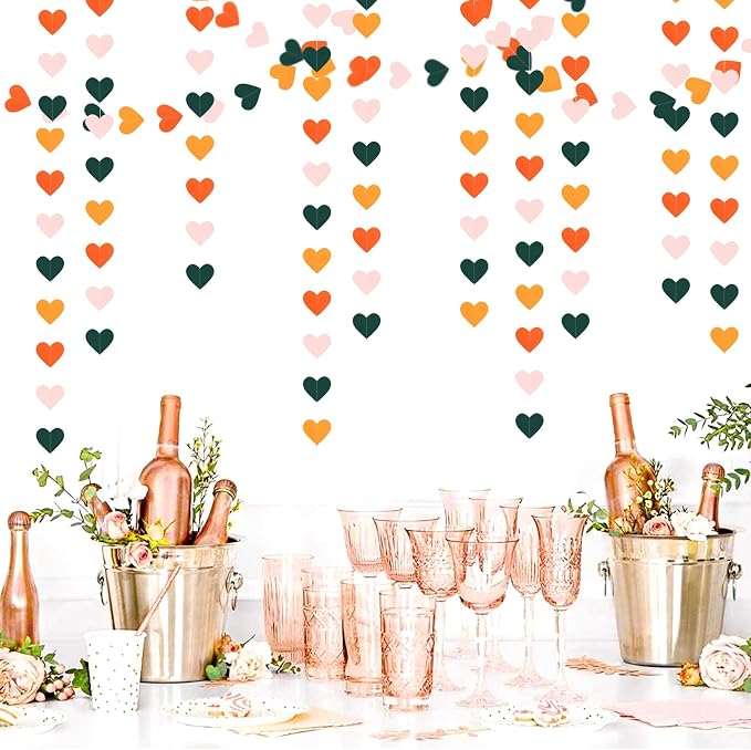 Pink Green Orange Party-Decorations Heart-Garland - 52ft Little Cutie Baby - Image 6