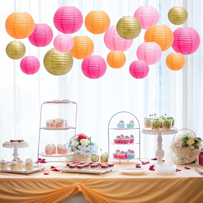 Paper Lanterns Party Decorations, Hanging Round Chinese Lanterns - Image 7